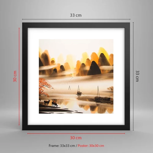 Poster in black frame - Further than Far East - 30x30 cm