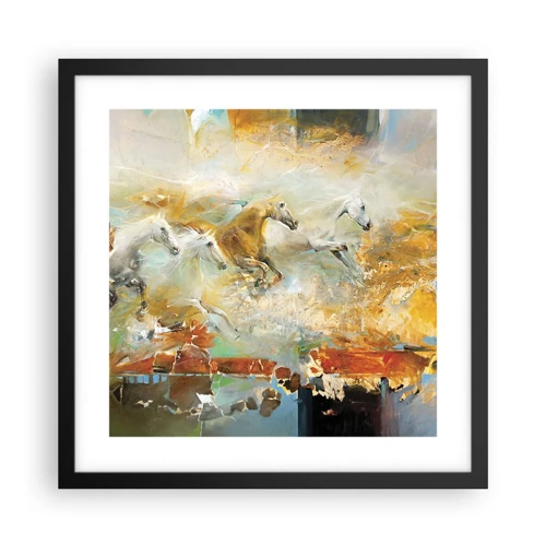 Poster in black frame - Gallopping through the World - 40x40 cm