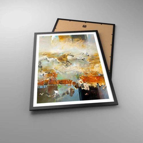 Poster in black frame - Gallopping through the World - 50x70 cm