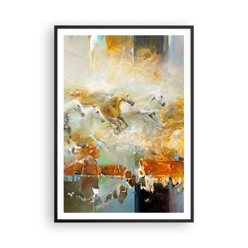 Poster in black frame - Gallopping through the World - 70x100 cm