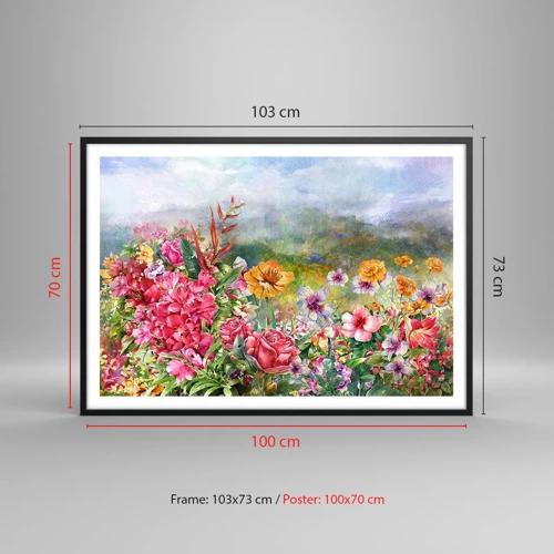 Poster in black frame - Garden which Went Crazy - 100x70 cm