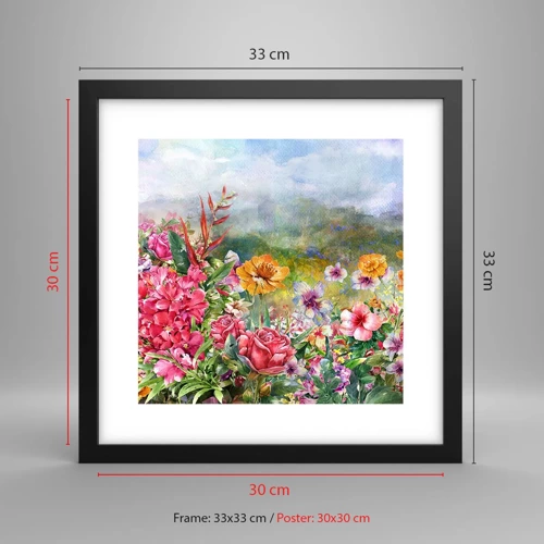 Poster in black frame - Garden which Went Crazy - 30x30 cm