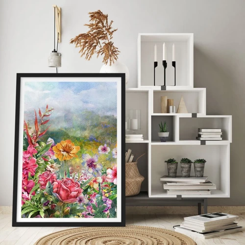 Poster in black frame - Garden which Went Crazy - 50x70 cm