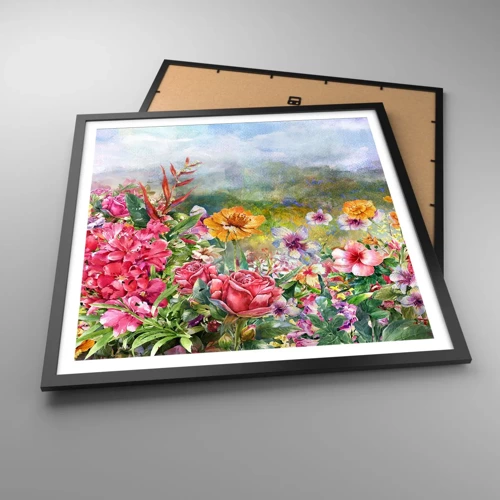 Poster in black frame - Garden which Went Crazy - 60x60 cm