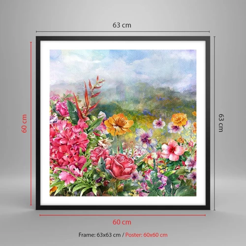 Poster in black frame - Garden which Went Crazy - 60x60 cm