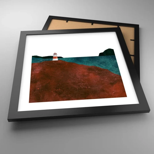 Poster in black frame - Gazing at the Sea - 30x30 cm