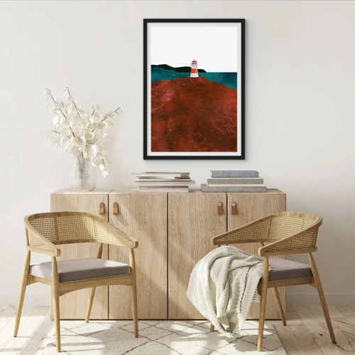 Poster in black frame - Gazing at the Sea - 50x70 cm