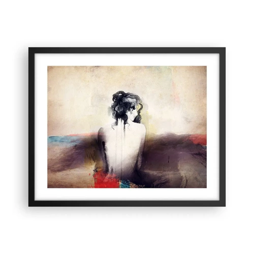 Poster in black frame - Gentle Lines, Oval Shapes - 50x40 cm