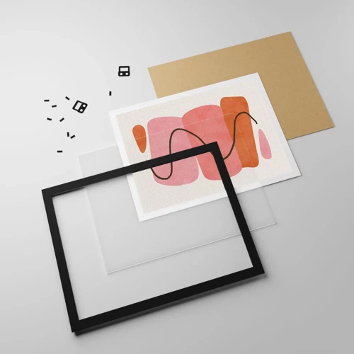 Poster in black frame - Gentle Movement of forms - 70x50 cm