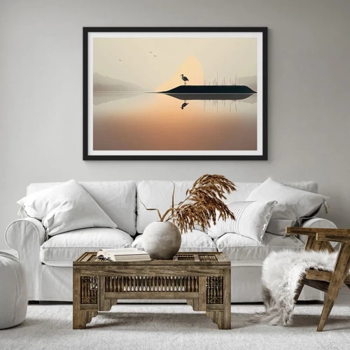 Poster in black frame - Gentleman on the Lake - 70x50 cm