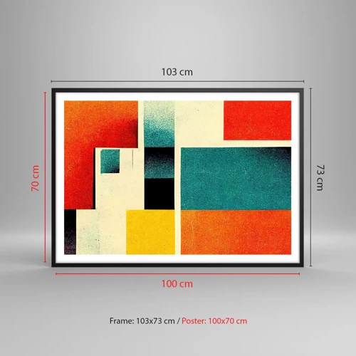 Poster in black frame - Geometric Abstract - Good Energy - 100x70 cm