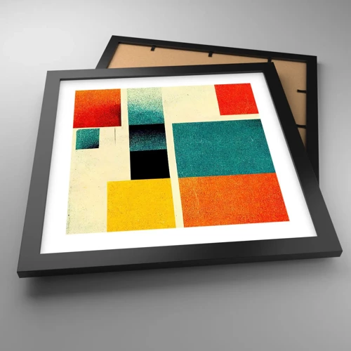 Poster in black frame - Geometric Abstract - Good Energy - 30x30 cm
