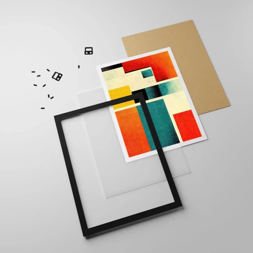 Poster in black frame - Geometric Abstract - Good Energy - 30x40 cm