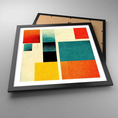 Poster in black frame - Geometric Abstract - Good Energy - 40x40 cm