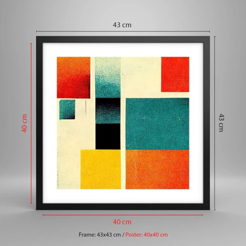 Poster in black frame - Geometric Abstract - Good Energy - 40x40 cm