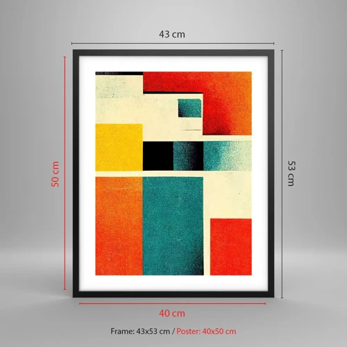 Poster in black frame - Geometric Abstract - Good Energy - 40x50 cm