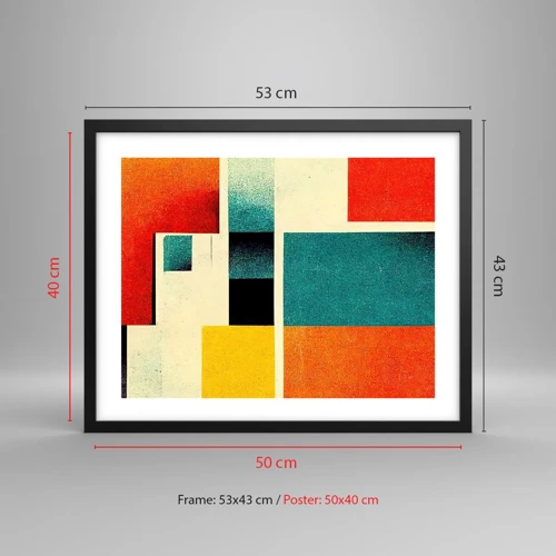 Poster in black frame - Geometric Abstract - Good Energy - 50x40 cm