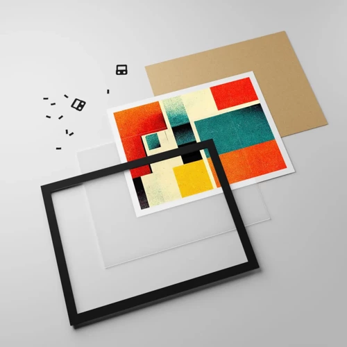 Poster in black frame - Geometric Abstract - Good Energy - 50x40 cm