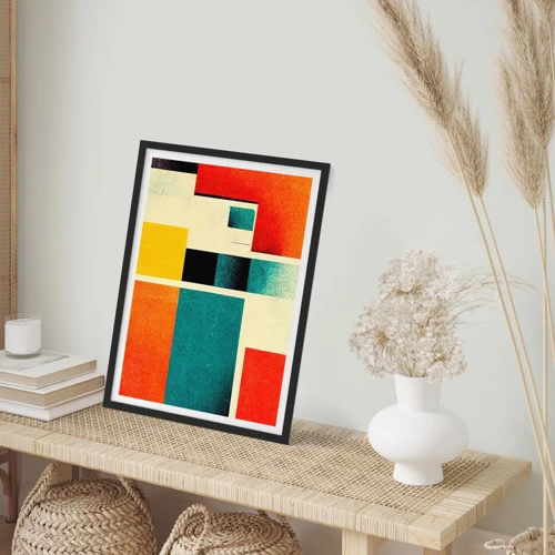 Poster in black frame - Geometric Abstract - Good Energy - 50x70 cm