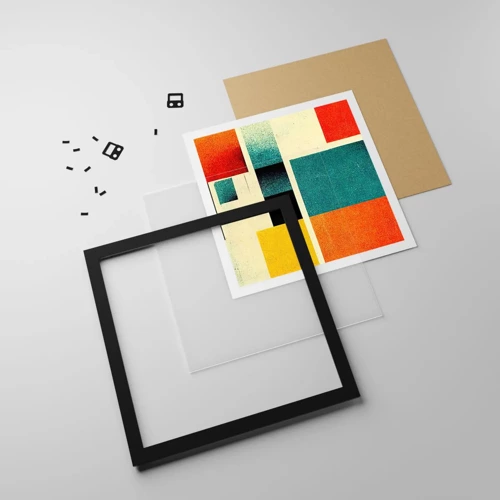 Poster in black frame - Geometric Abstract - Good Energy - 60x60 cm