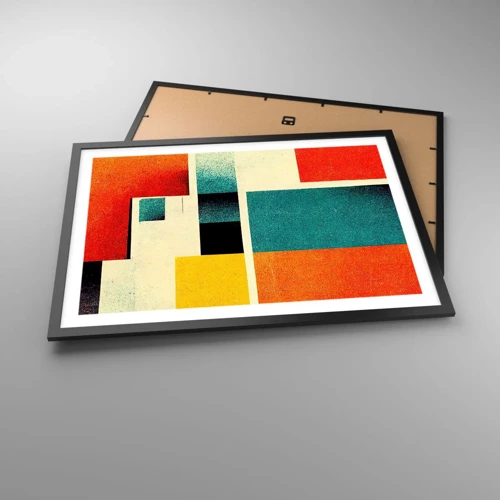 Poster in black frame - Geometric Abstract - Good Energy - 70x50 cm