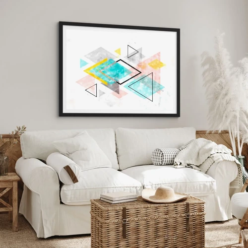 Poster in black frame - Geometric Play - 70x50 cm