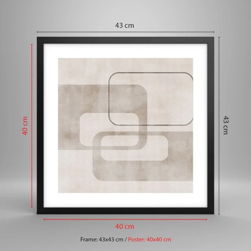 Poster in black frame - Geometrical Grout - 40x40 cm