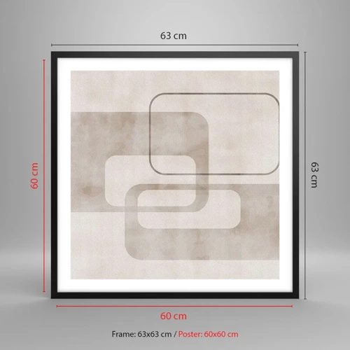 Poster in black frame - Geometrical Grout - 60x60 cm