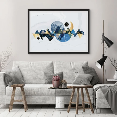 Poster in black frame - Geometrical Landscape - 70x50 cm