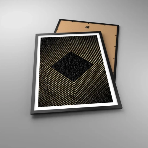 Poster in black frame - Geometry Glamour Style - 50x70 cm