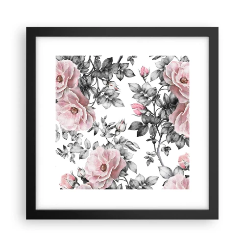 Poster in black frame - Getting Lost in Rose Flowers - 30x30 cm