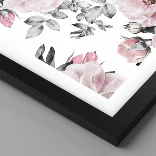 Poster in black frame - Getting Lost in Rose Flowers - 60x60 cm