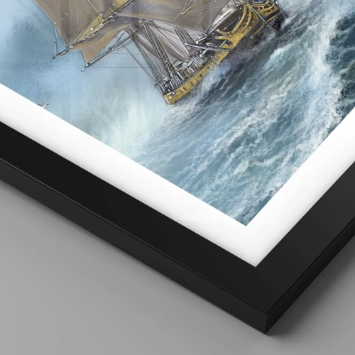 Poster in black frame - Gliding on the Waves - 40x40 cm