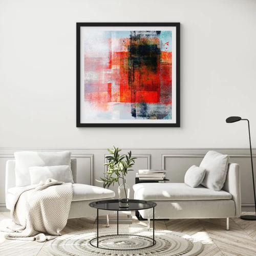 Poster in black frame - Glowing Composition - 30x30 cm