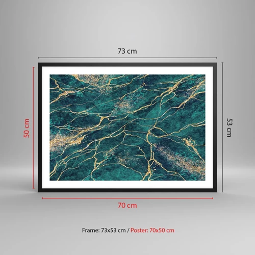 Poster in black frame - Gold Vein - 70x50 cm