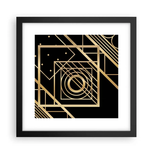 Poster in black frame - Golden Geometry - 30x30 cm