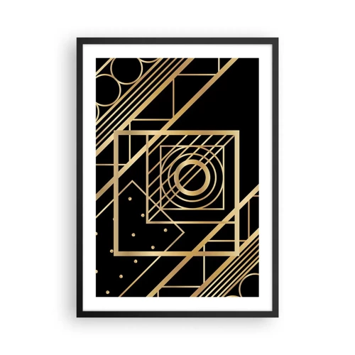 Poster in black frame - Golden Geometry - 50x70 cm