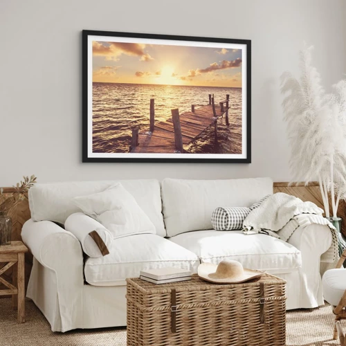 Poster in black frame - Golden Land of Tranquility - 70x50 cm