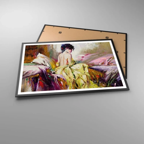 Poster in black frame - Graceful in Yellow - 100x70 cm