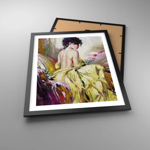 Poster in black frame - Graceful in Yellow - 40x50 cm