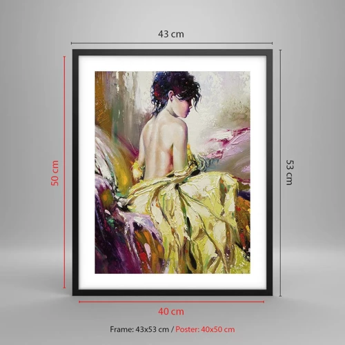 Poster in black frame - Graceful in Yellow - 40x50 cm