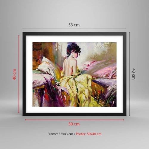 Poster in black frame - Graceful in Yellow - 50x40 cm