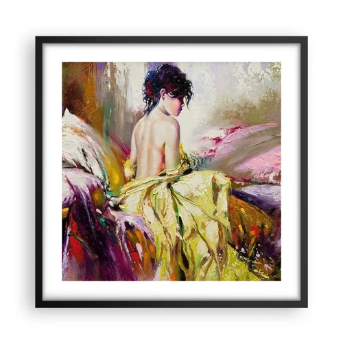 Poster in black frame - Graceful in Yellow - 50x50 cm