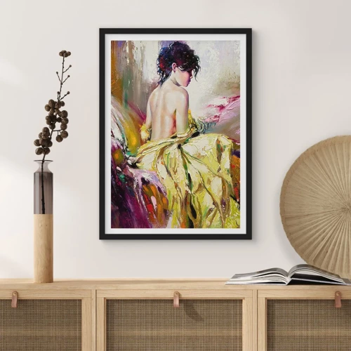 Poster in black frame - Graceful in Yellow - 50x70 cm