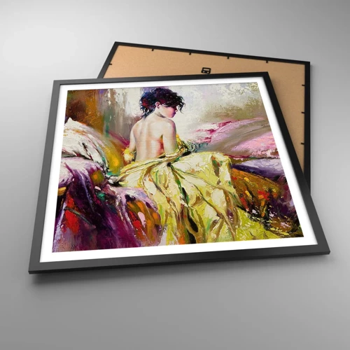 Poster in black frame - Graceful in Yellow - 60x60 cm