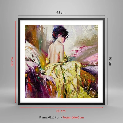 Poster in black frame - Graceful in Yellow - 60x60 cm