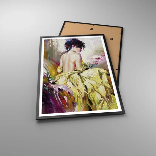 Poster in black frame - Graceful in Yellow - 61x91 cm