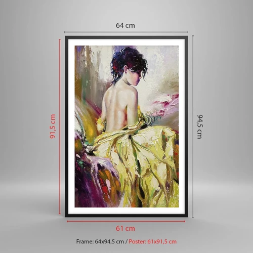 Poster in black frame - Graceful in Yellow - 61x91 cm