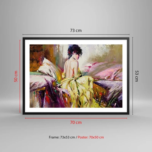Poster in black frame - Graceful in Yellow - 70x50 cm