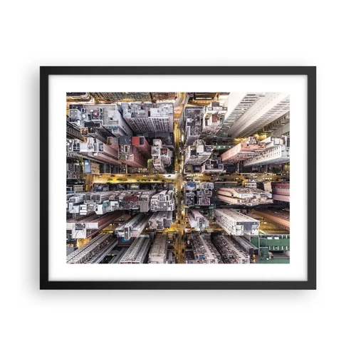 Poster in black frame - Greetings from Hong Kong - 50x40 cm